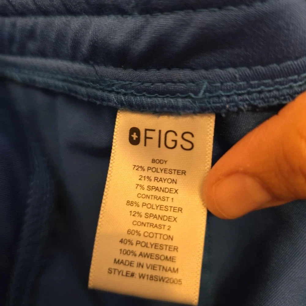FIGS‎ Technical Collection Pants Mens XL Blue Jogger Scrub Elastic Waist Cargo